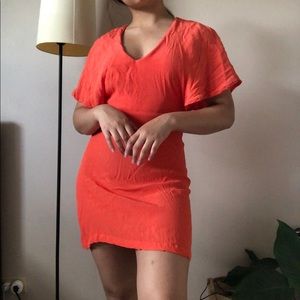 Bright orange dress